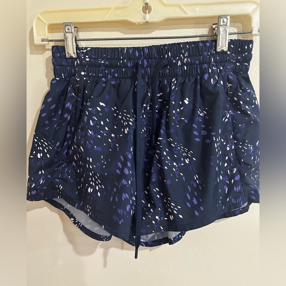 Zella Blue and White Athletic Shorts with Elastic Waistband